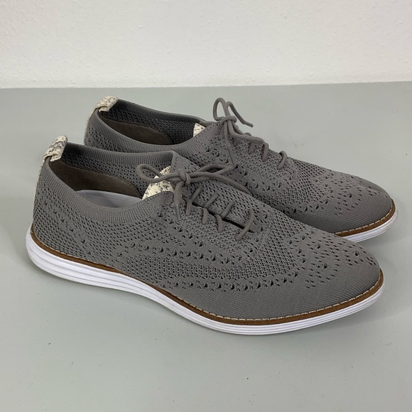 Cole Haan Womens Original Grand Stitchlite Wingtip Oxford Gray Shoes Size 8.5 - Picture 1 of 8